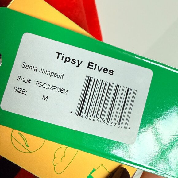 NWT Tipsy Elves Santa Jumpsuit Onesie Red Christmas Ugly Holiday Party Sz MED - Picture 5 of 8